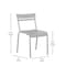 Flash Furniture Silver All-Weather Armless Steel Dining Chair, 4PK 4-XU-CH-10318-SIL-GG - alternate 3